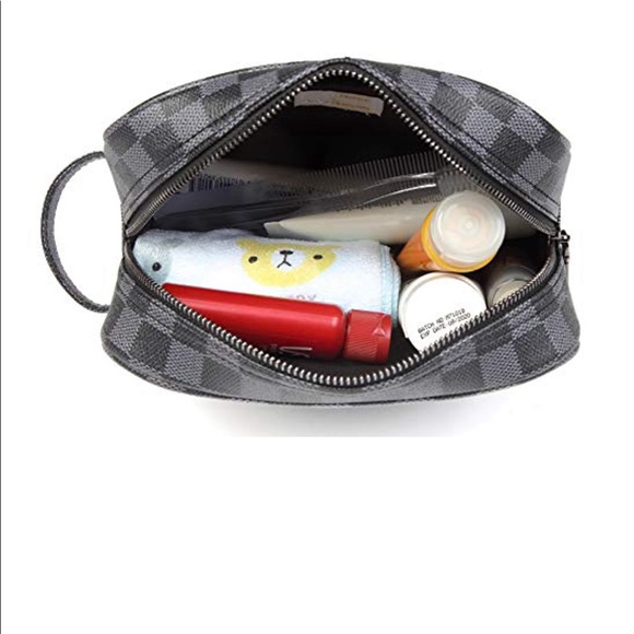 daisy rose checkered makeup bag